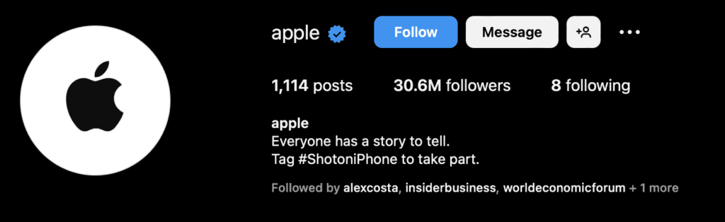 Apple's Instagram