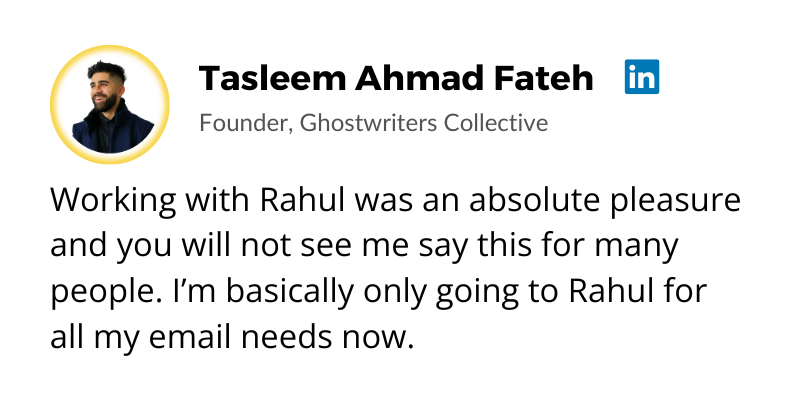 Tasleem Ahmad Fateh's Testimonial for Beef Up Media